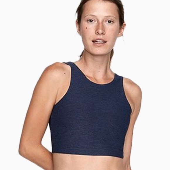 Outdoor Voices Venus Crop Blue and Gray Sports Bra - Picture 2 of 5